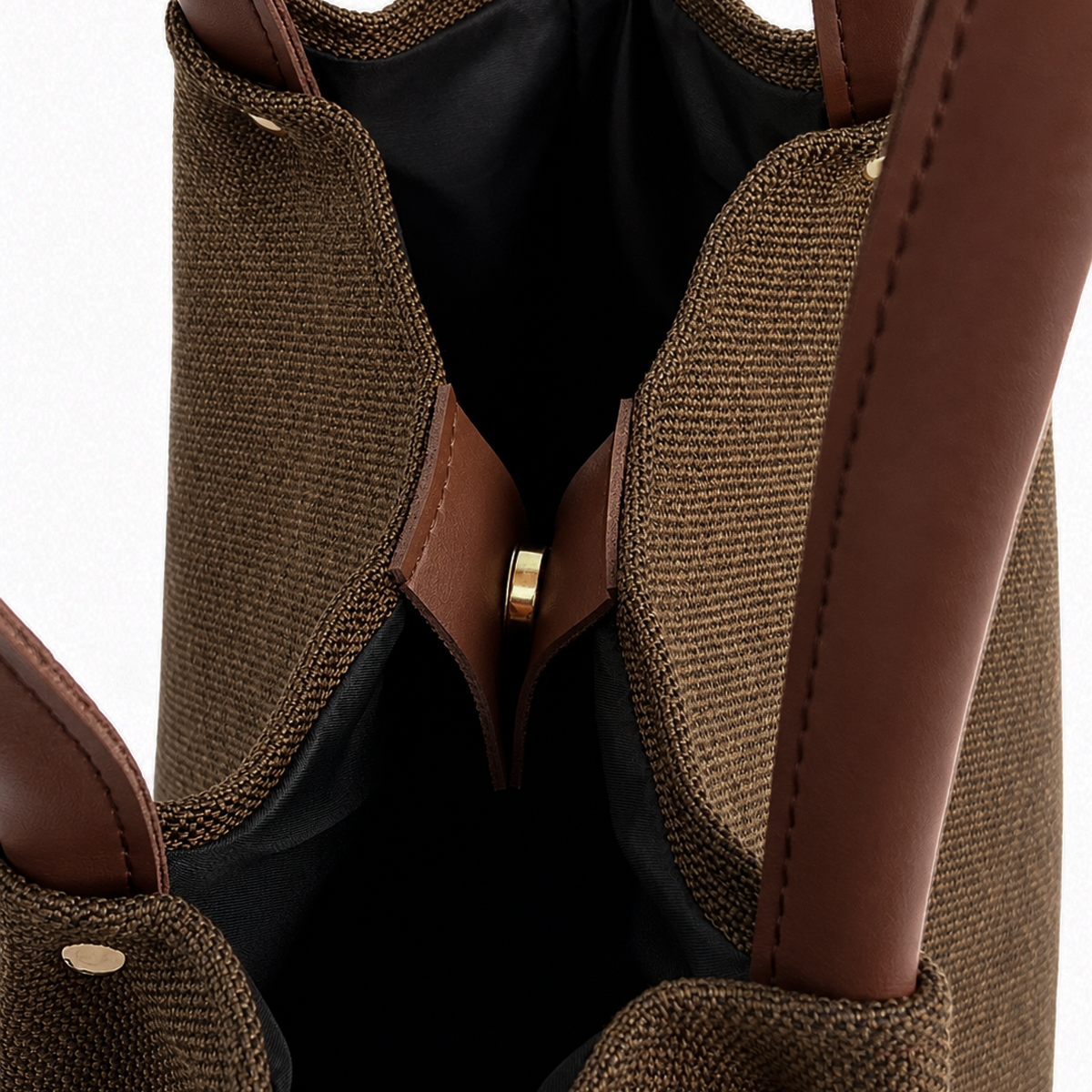 Daily Tote Canvas Bag - Premium Woven Fabric Brown