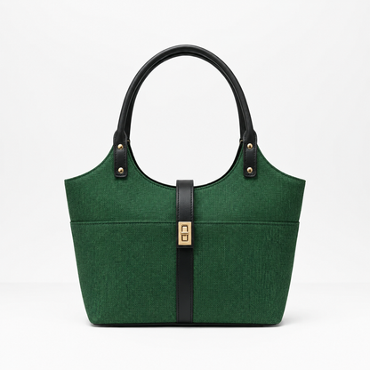 Mira Canvas Bag Green & black