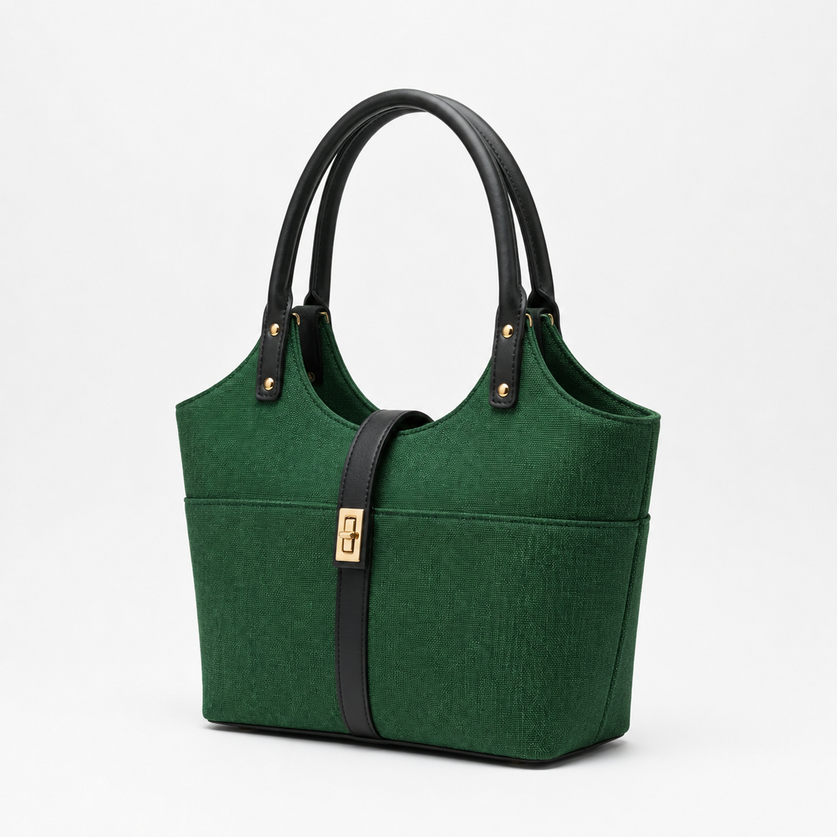 Mira Canvas Bag Green & black