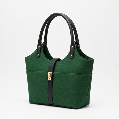 Mira Canvas Bag Green & black