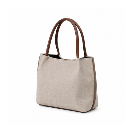 Daily Tote Canvas Bag - Premium Woven Fabric Beige