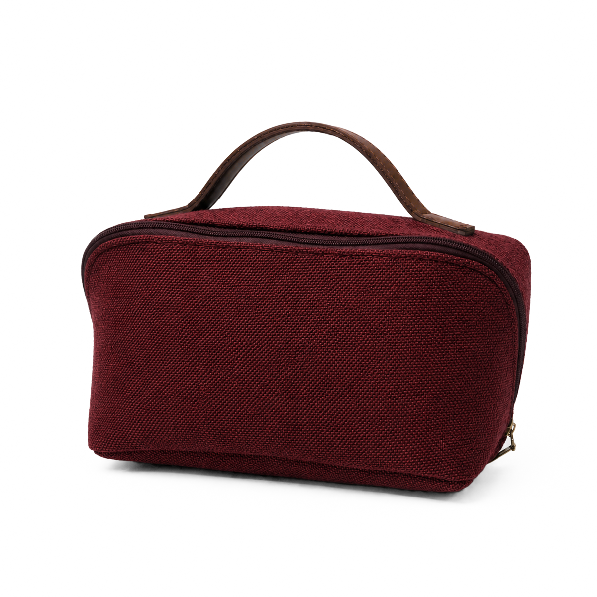 Large Capacity Travel Cosmetic Bag Canvas Maroon