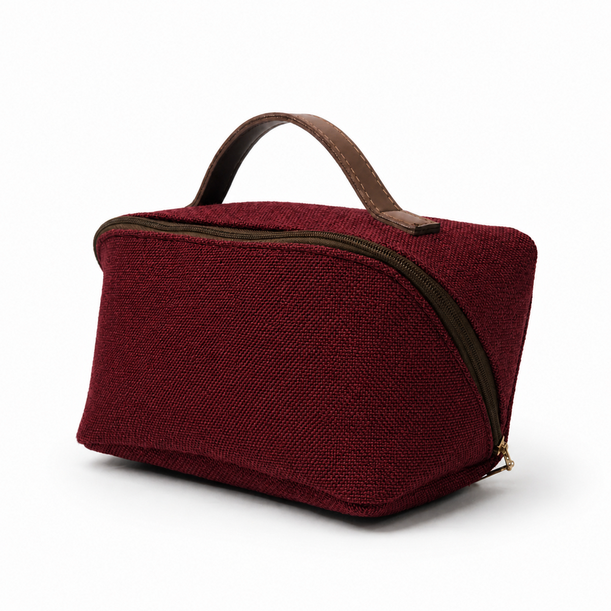Large Capacity Travel Cosmetic Bag Canvas Maroon