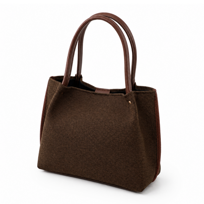 Daily Tote Canvas  Bag - Premium Woven Fabric Brown