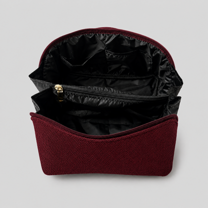 Large Capacity Travel Cosmetic Bag Canvas Maroon