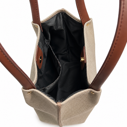 Daily Tote Canvas Bag - Premium Woven Fabric Beige